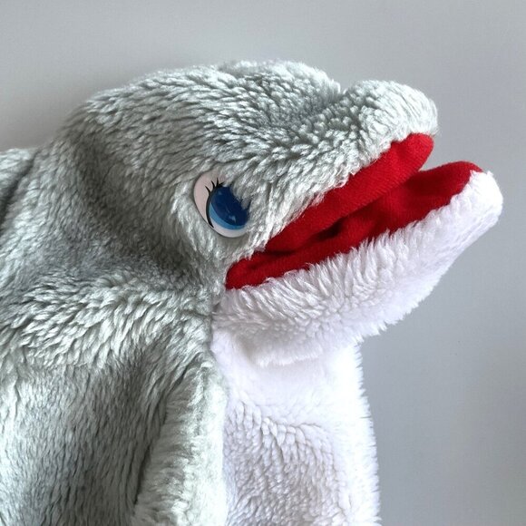 SEA WORLD DOLPHIN HAND PUPPET TOY VINTAGE 90’S MOUTH SQUEAKER - Picture 1 of 10